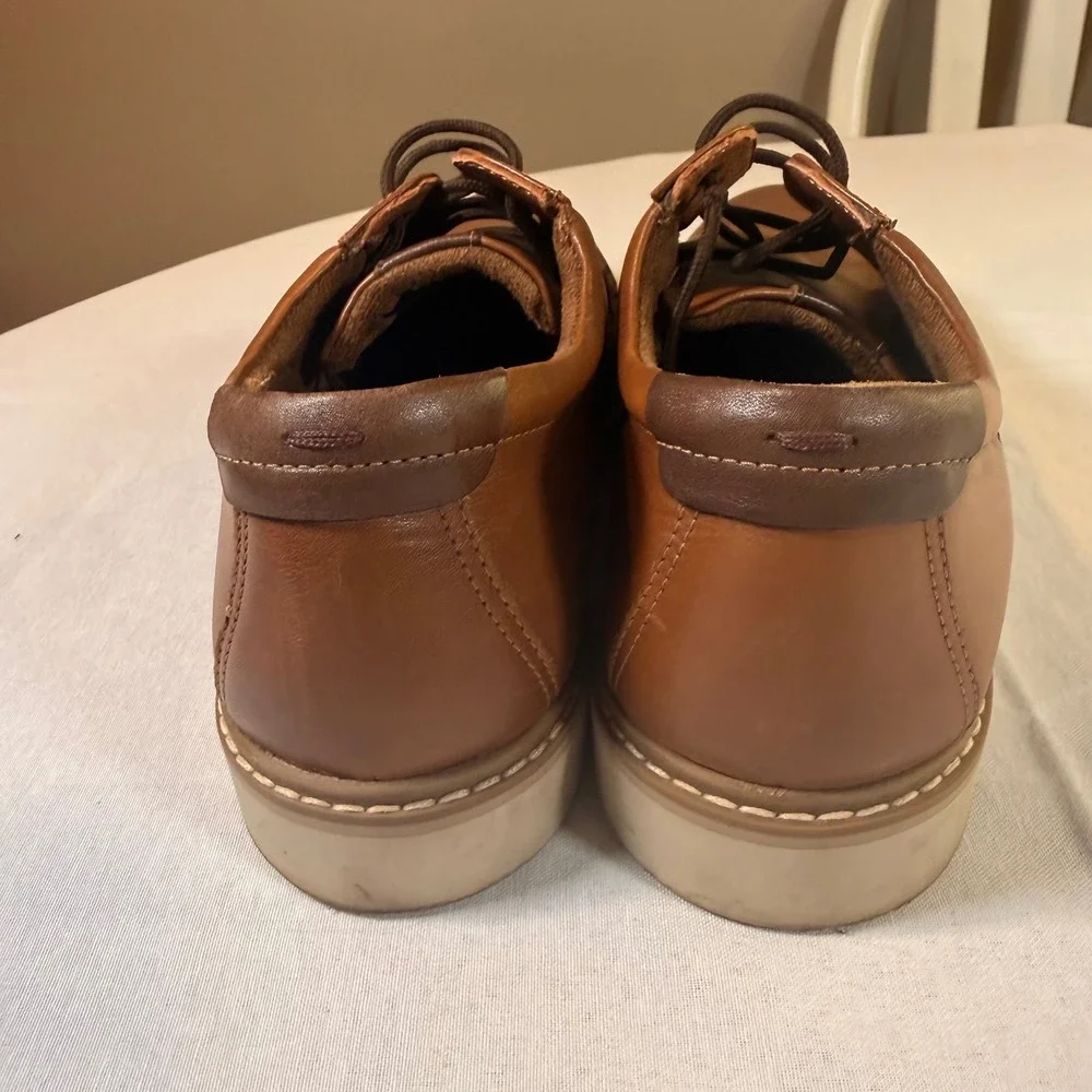 Franco Fortini Jeffery Oxford Mens 10 Tan Leather Lace Up Dress Shoes Office